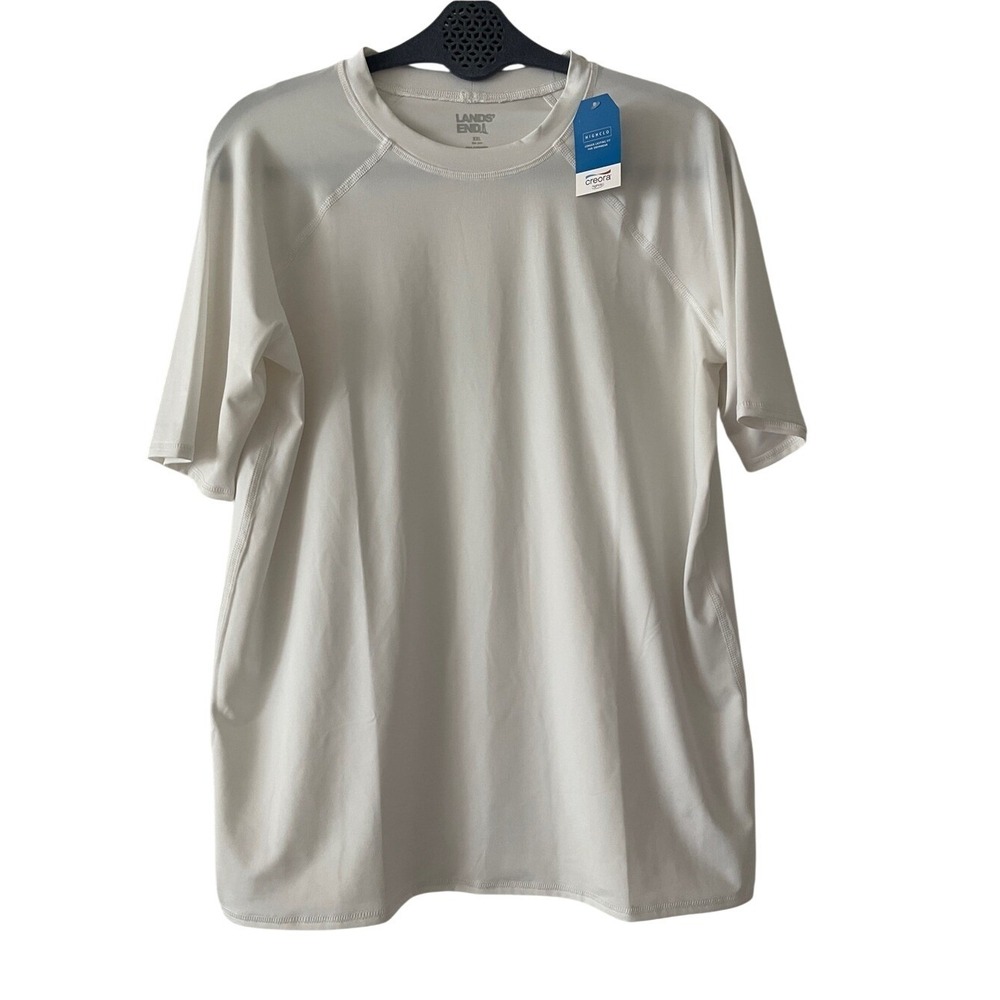 Lands' End Women's White Rash Guard XXL NWT